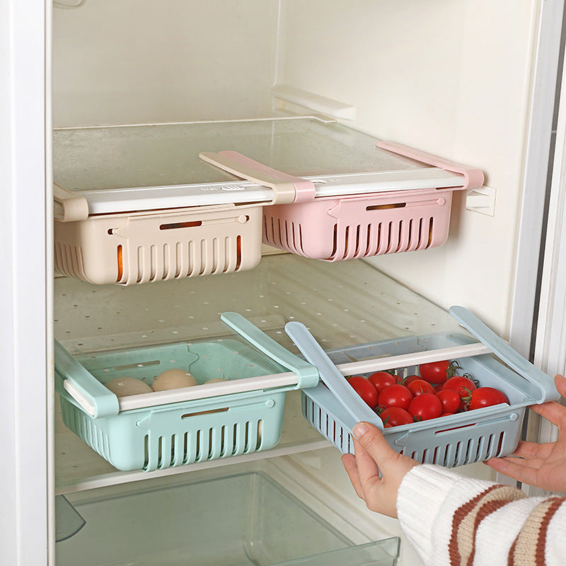 Refrigerator Storage Box Retractable Kitchen Refrigerator Storage Box Drawer Storage Box