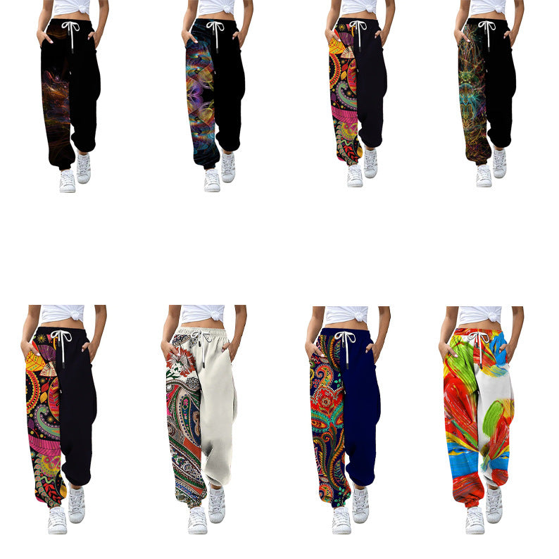 3D Printing Three-dimensional Multicolor Hip Hop Rock Trendy Women's Elastic Pants