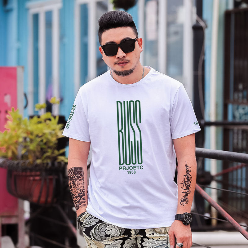 Plus Size Men's Printed Short-sleeved T-shirt