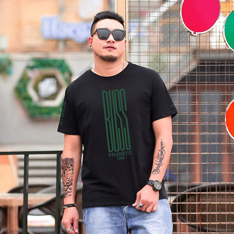 Plus Size Men's Printed Short-sleeved T-shirt