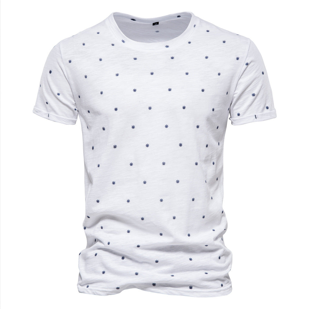 Summer Print Men's Round Neck Short Sleeve T-Shirt