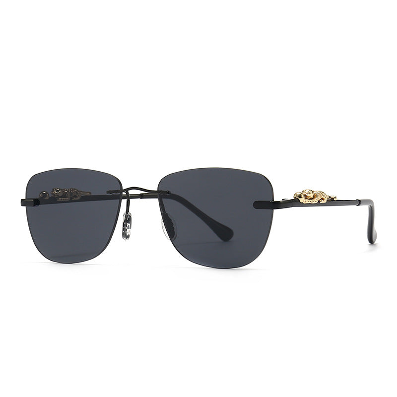 Fashion Metal Jumping Leopard Decorative Sunglasses