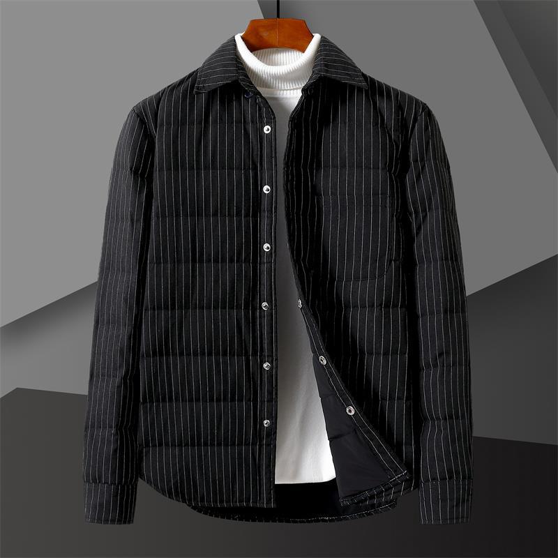 Middle Aged Men's Quilted Warm Shirt Jacket