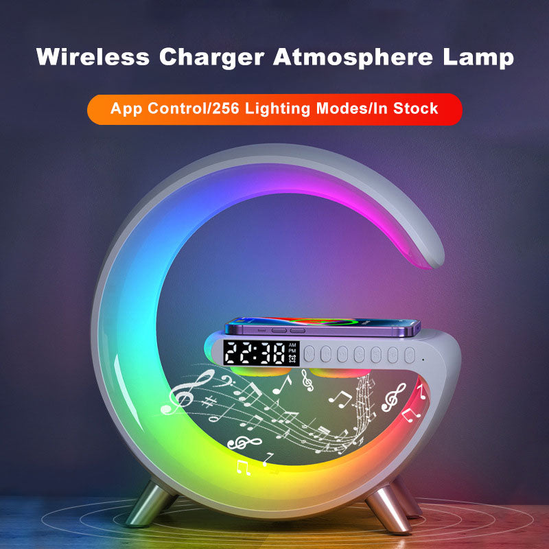 New Intelligent LED Lamp Bluetooth Speake Wireless Charger Atmosphere Lamp App Control