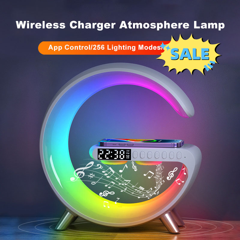 New Intelligent LED Lamp Bluetooth Speake Wireless Charger Atmosphere Lamp App Control